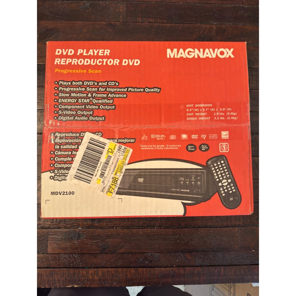 Magnavox MDV2100 Progressive Scan DVD CD Player Black New in Box